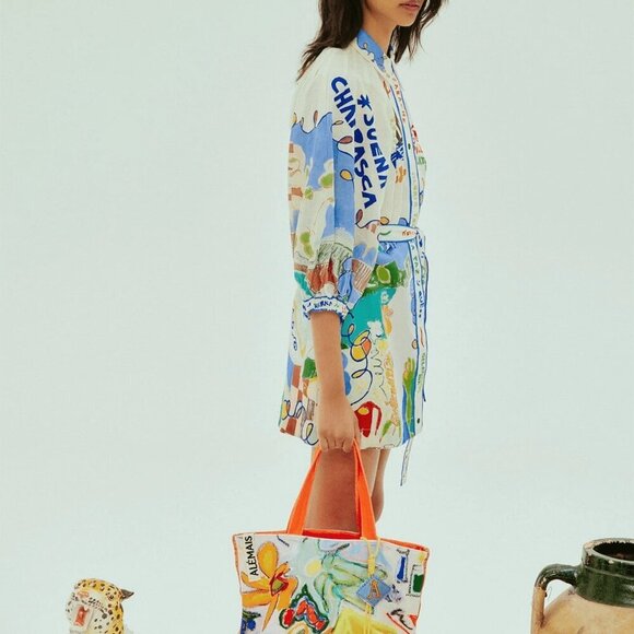 Multicolor Boho Womens Casual Belted Print Single-Breasted Versatile Shirt Dress - Picture 2 of 4